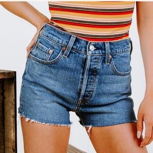 Levi’s 501’s High Rise Button Fly Denim Shorts